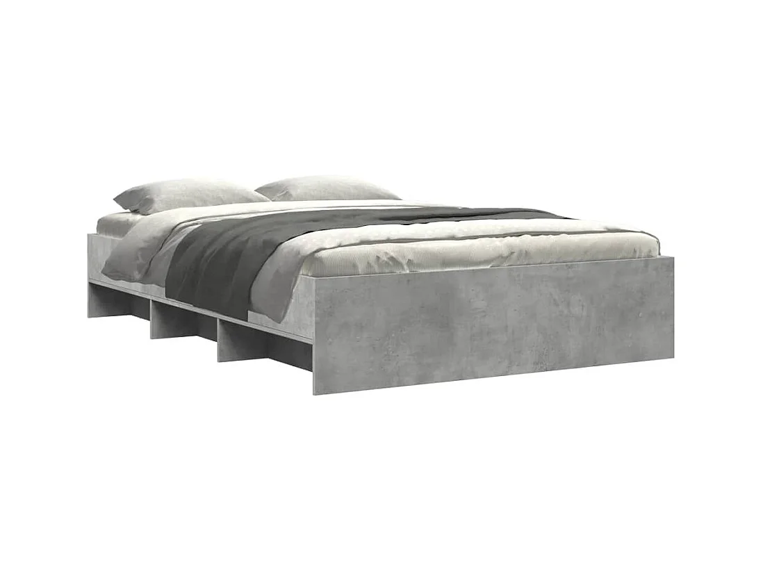 Betongrijs bedframe zonder matras 140x200 cm bewerkt hout