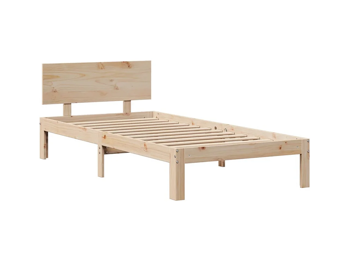 Lit bibliothèque sans matelas 100x200 cm bois massif de pin