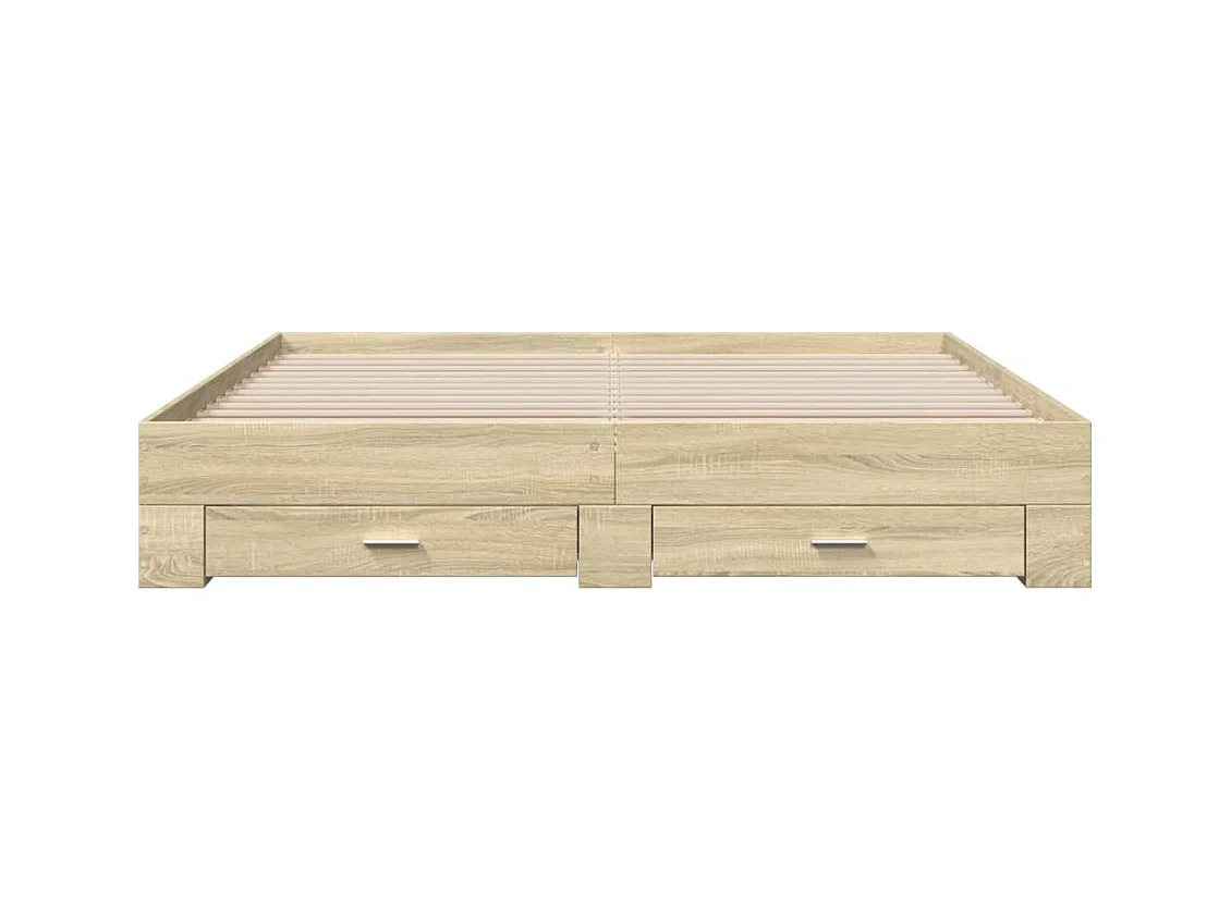 Estructura de cama con cajones sin colchón roble sonoma 200x200 cm
