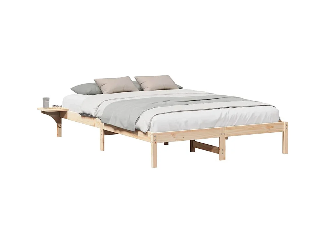 Bedframe met nachtkastjes Bruin 140 x 200 cm Bruin