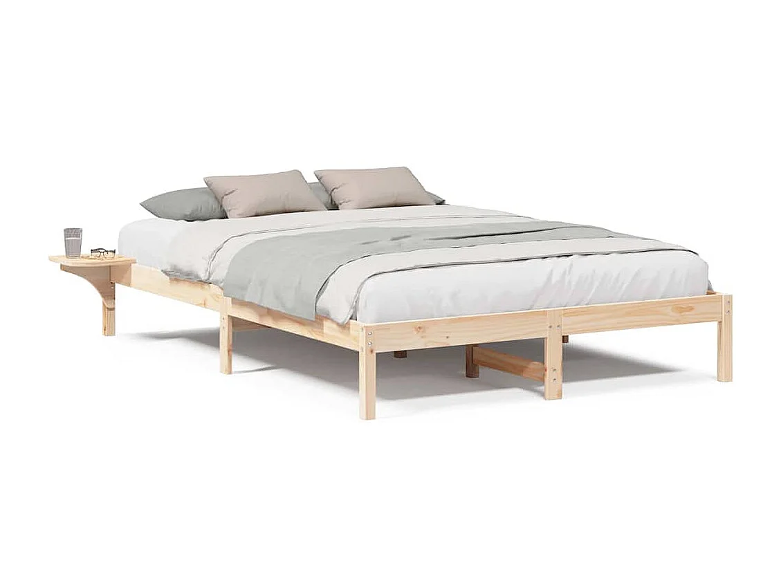 Struttura letto con comodini Marrone 140 x 200 cm Marrone