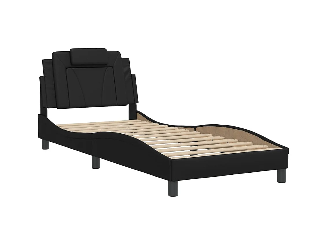 Cadre de lit sans matelas noir 90x200 cm similicuir