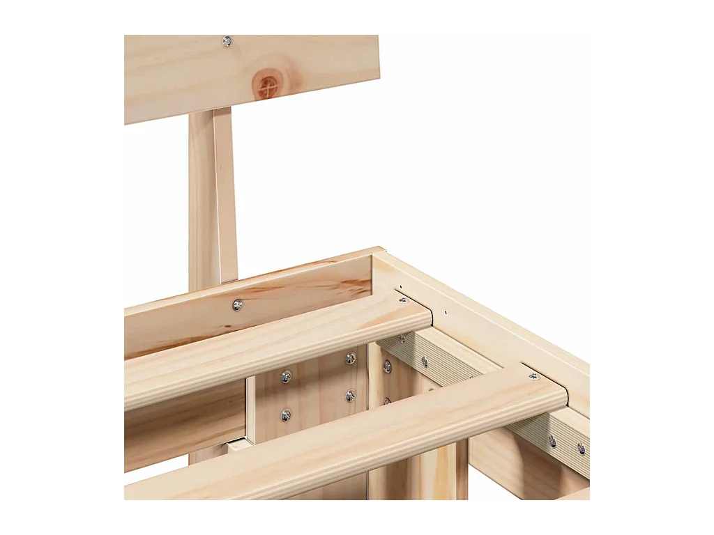 Bruin bedframe 140 x 190 cm massief grenenhout