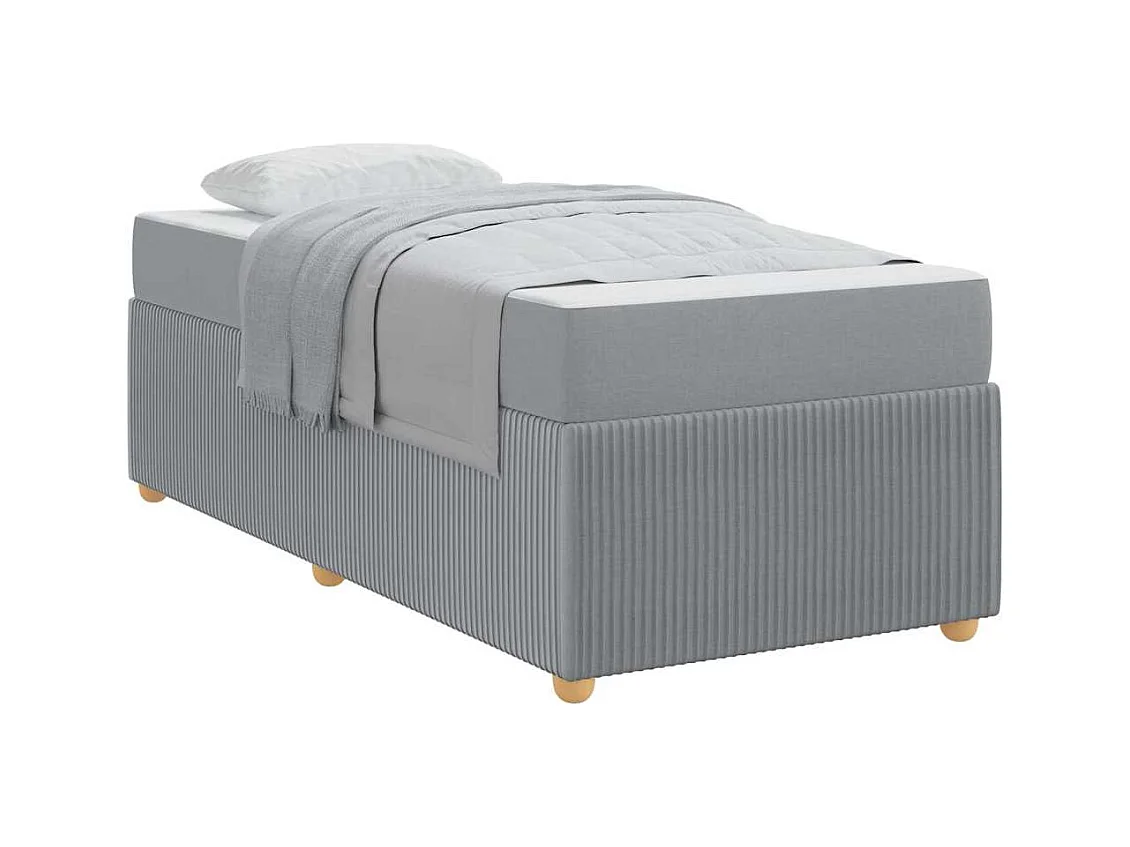 Bedframe met matras Lichtgrijs 90 x 200 cm stof
