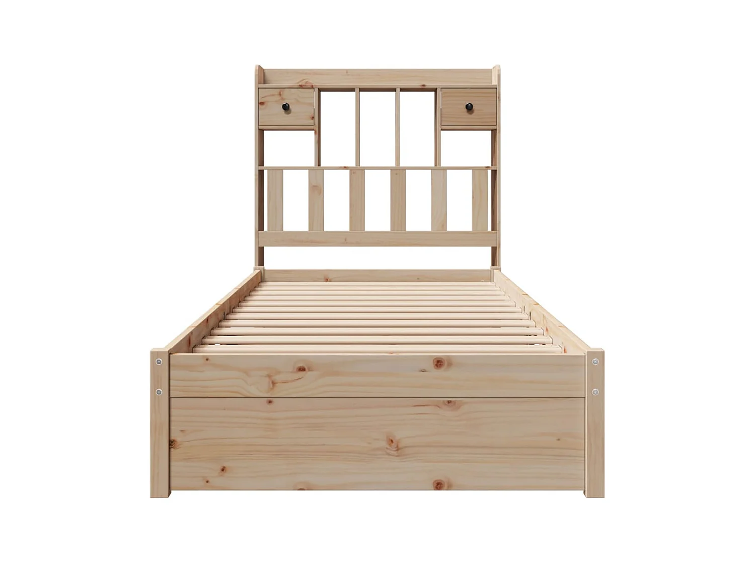 Lit bibliothèque sans matelas 90x190 cm bois de pin massif