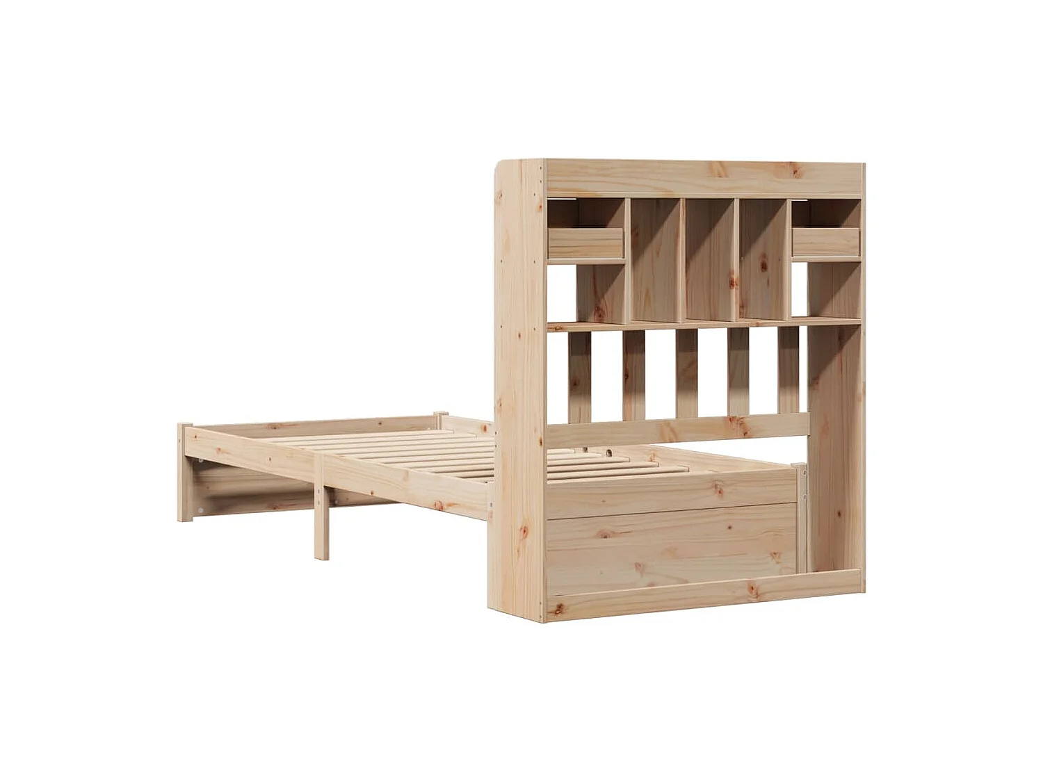 Lit bibliothèque sans matelas 90x190 cm bois de pin massif