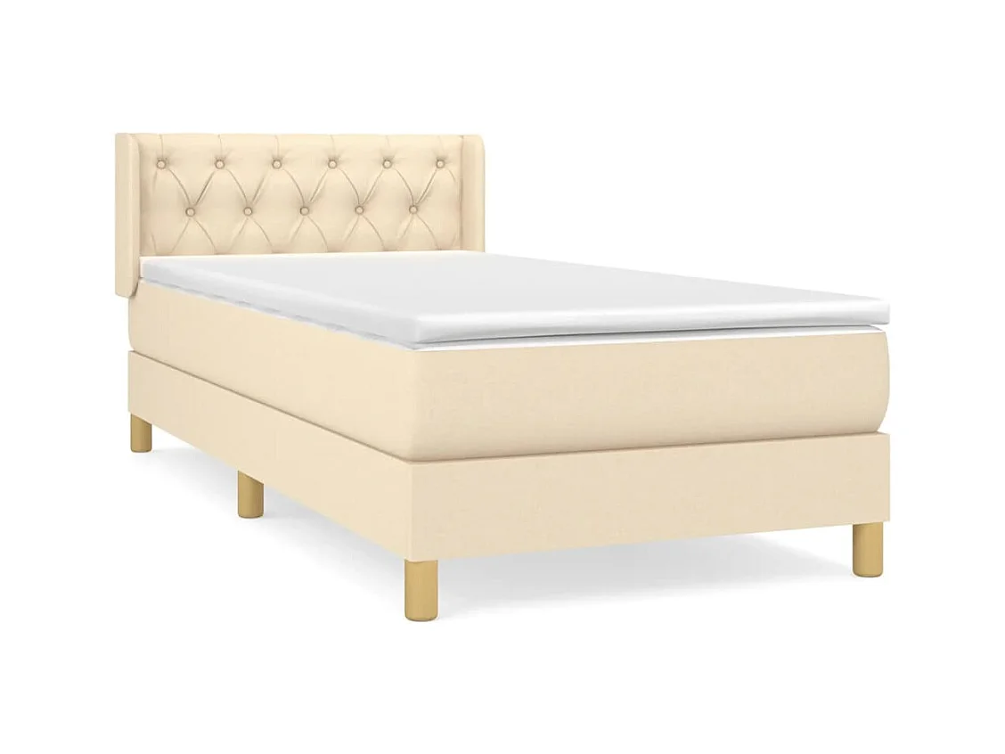 Somier de láminas con colchón Crema 80x200 cm Tejido