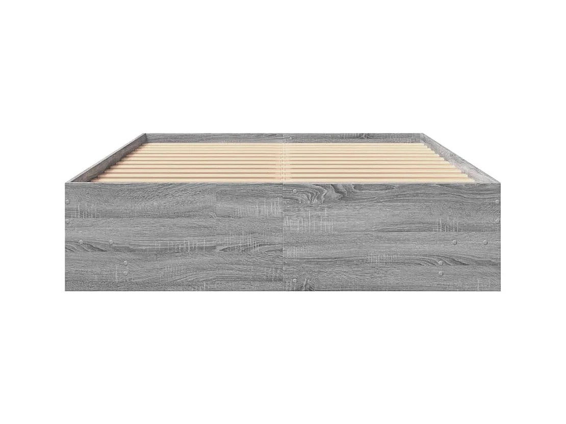 Estructura de cama sin colchón sonoma gris 120x200cm madera de ingeniería
