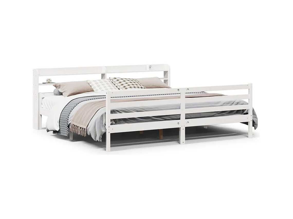 Struttura letto con testiera senza materasso bianco 180x200 cm