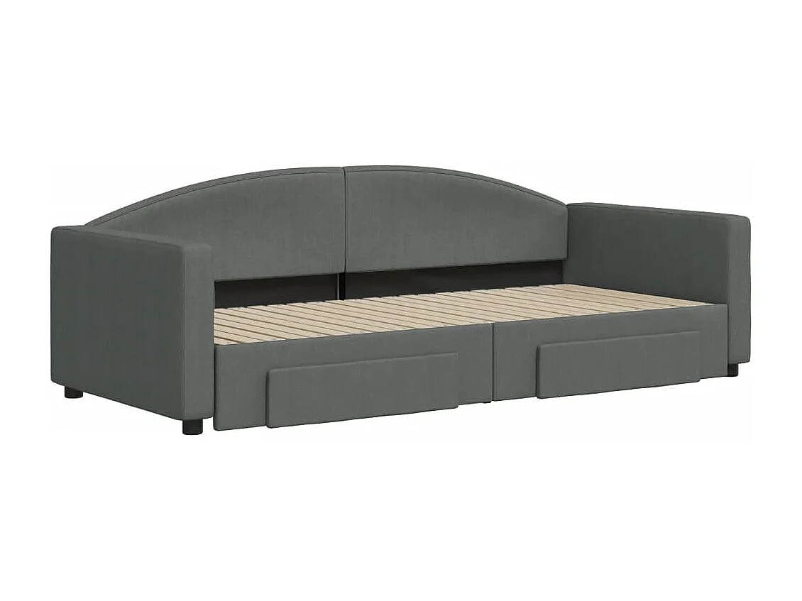 Cama de día con nido y cajones sin colchón 90x200 cm