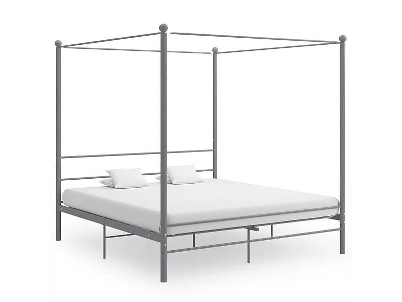 Hemelbedframe zonder matras grijs metaal 180x200 cm