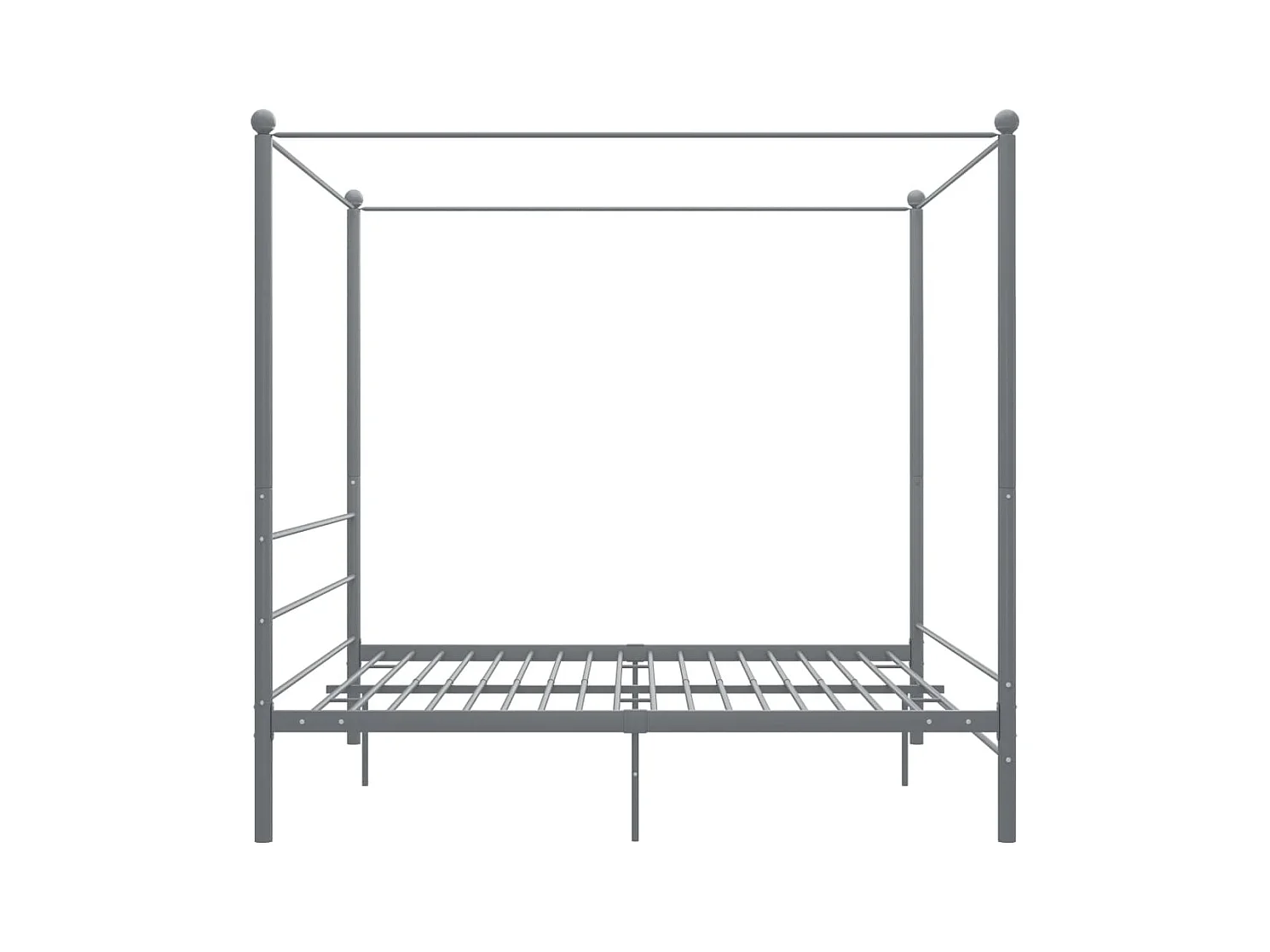 Struttura letto a baldacchino senza materasso in metallo grigio 180x200 cm