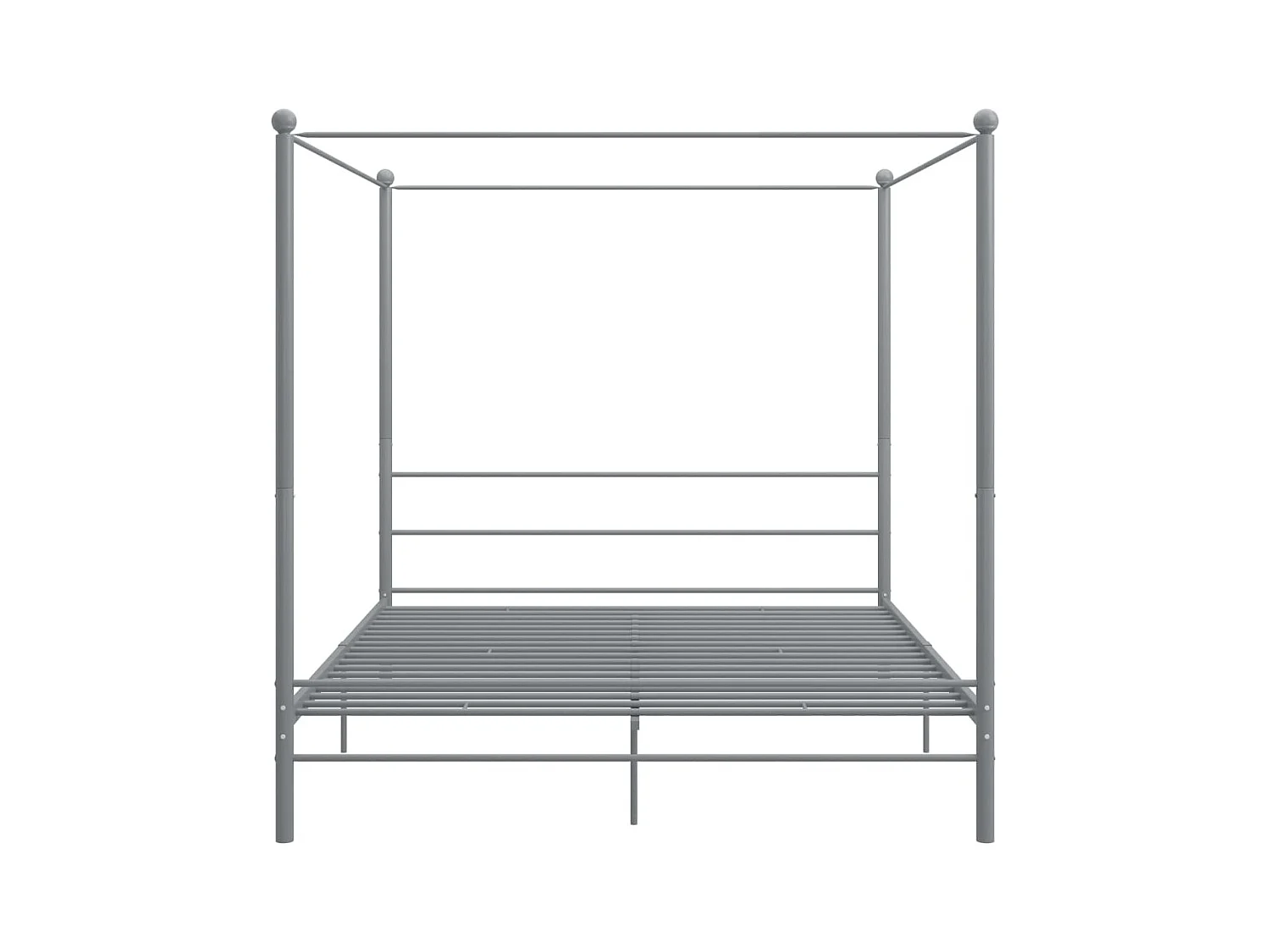 Struttura letto a baldacchino senza materasso in metallo grigio 180x200 cm
