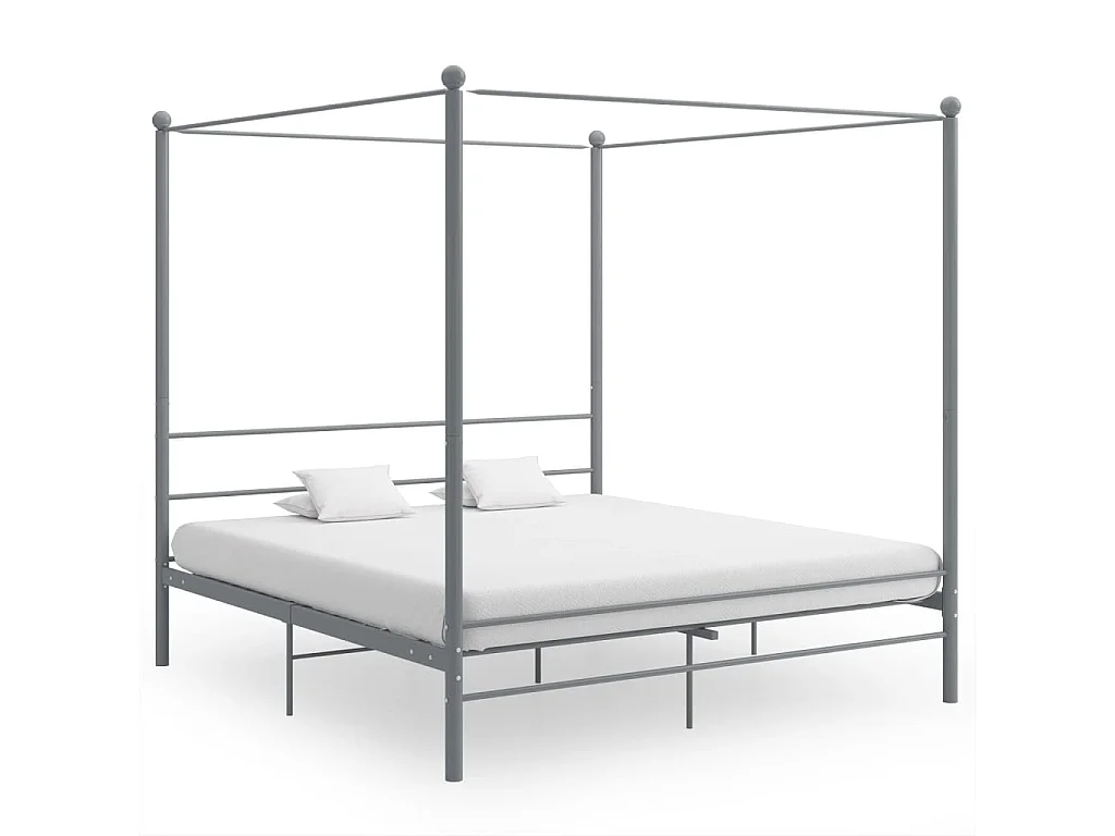 Hemelbedframe zonder matras grijs metaal 180x200 cm