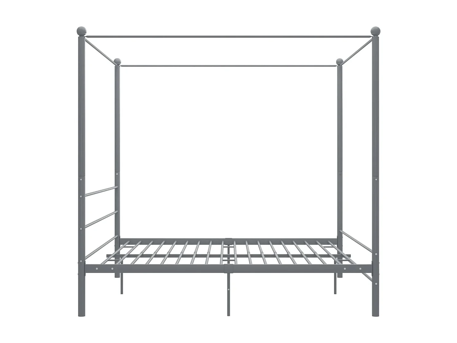 Hemelbedframe zonder matras grijs metaal 180x200 cm