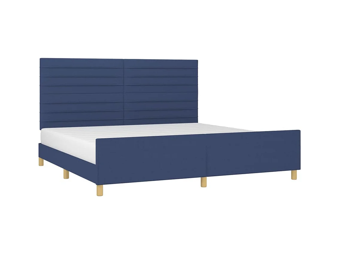 Struttura letto senza materasso tessuto blu 200x200 cm