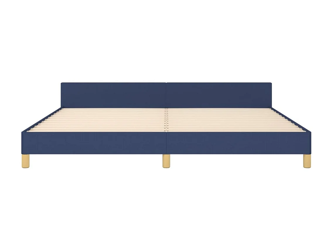 Cadre de lit sans matelas bleu 200x200 cm tissu