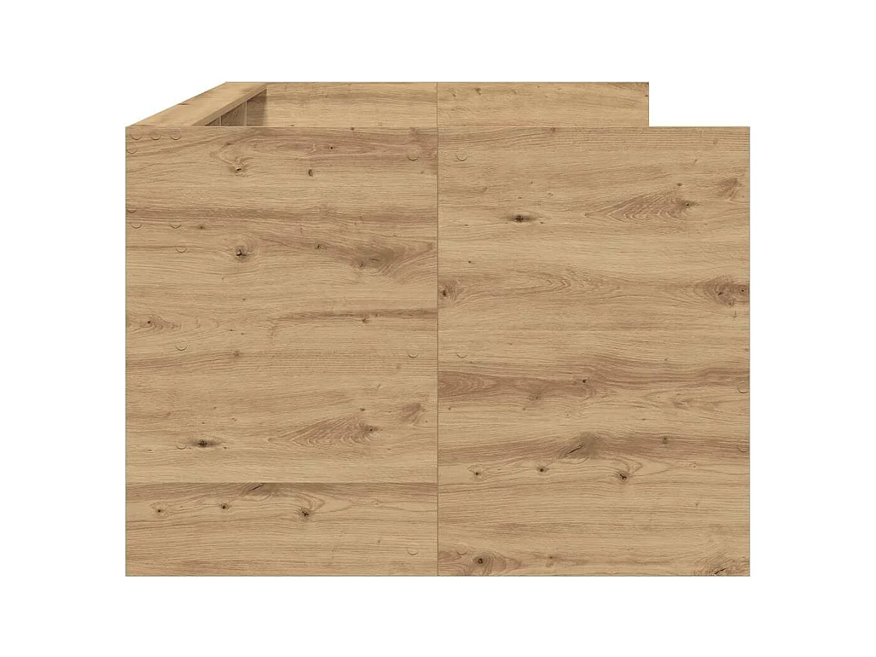 Struttura per divano letto con cassetti, rovere lavorato a mano, 75 x 190 cm