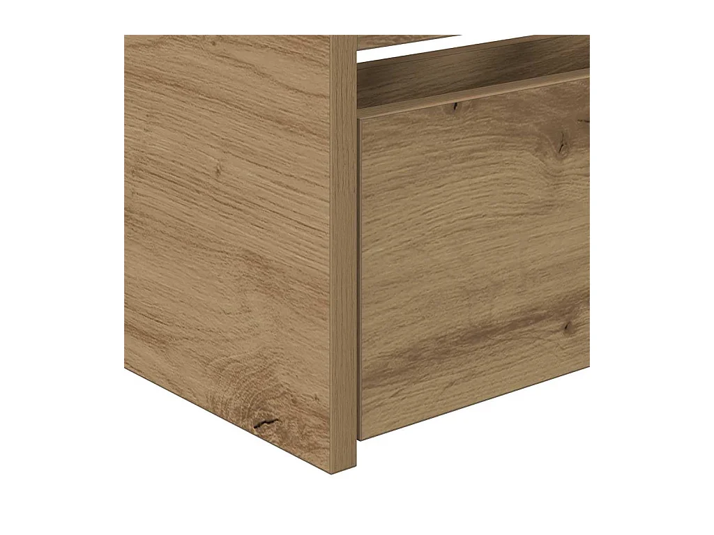 Struttura per divano letto con cassetti, rovere lavorato a mano, 75 x 190 cm