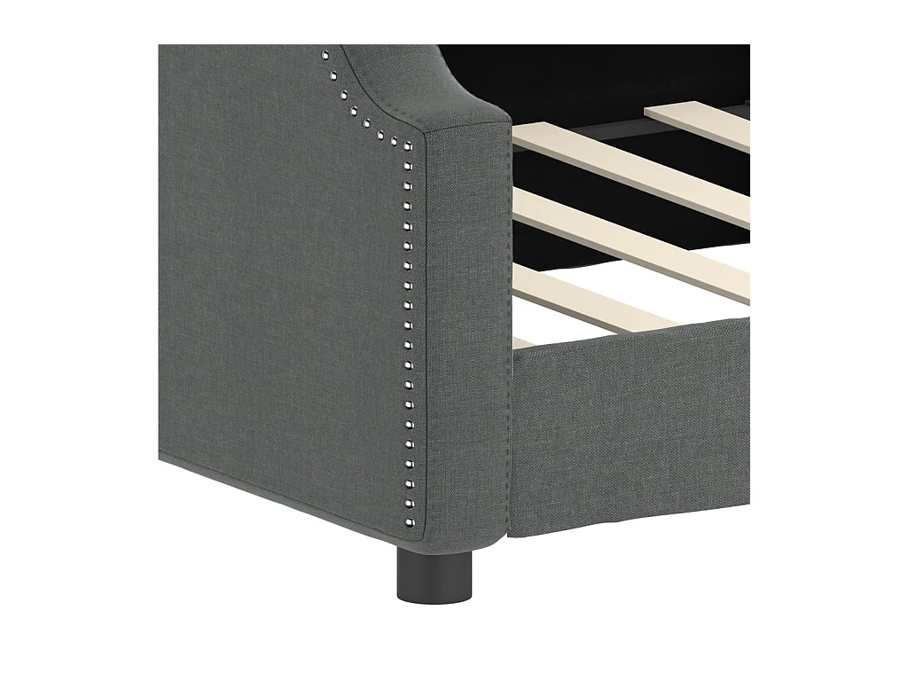 Donkergrijze slaapbank 100x200 cm stof