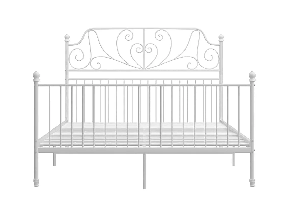 Struttura letto e testiera senza materasso bianco 160x200 cm metallo