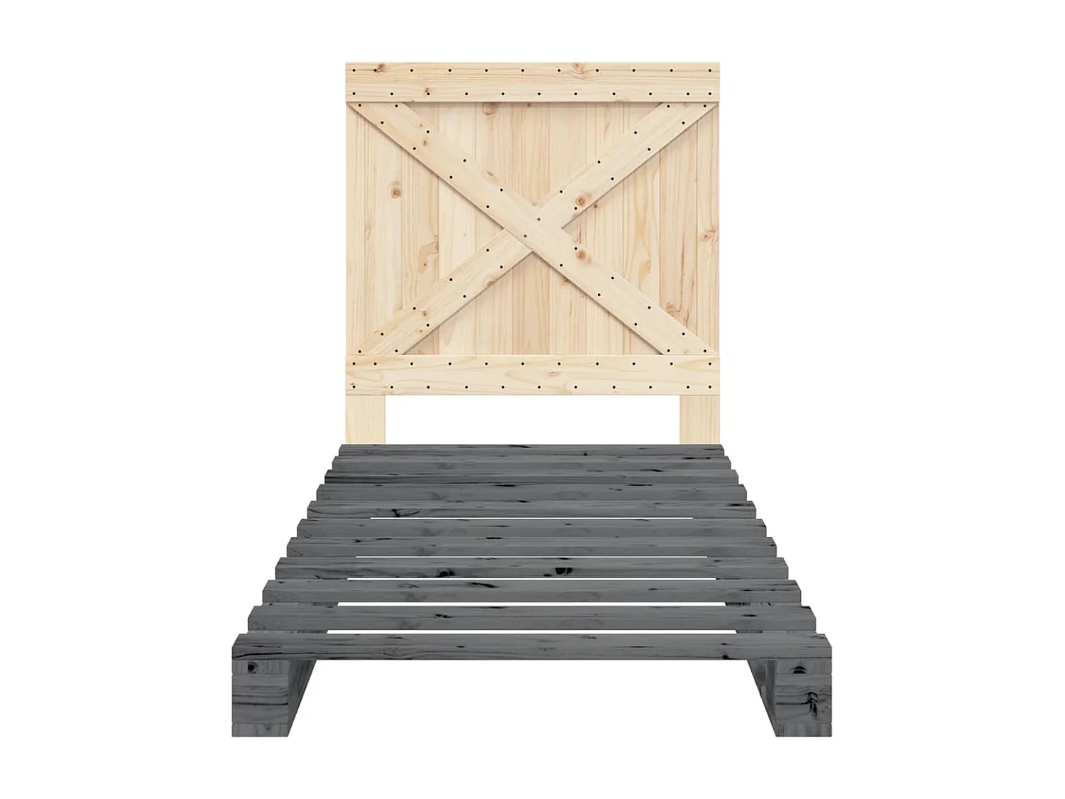 Bedframe zonder matras grijs 90x200 cm massief grenenhout