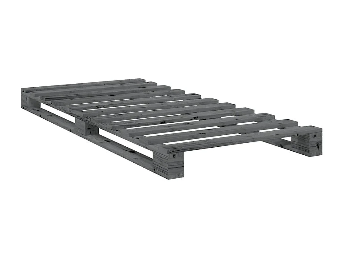 Bedframe zonder matras grijs 90x200 cm massief grenenhout