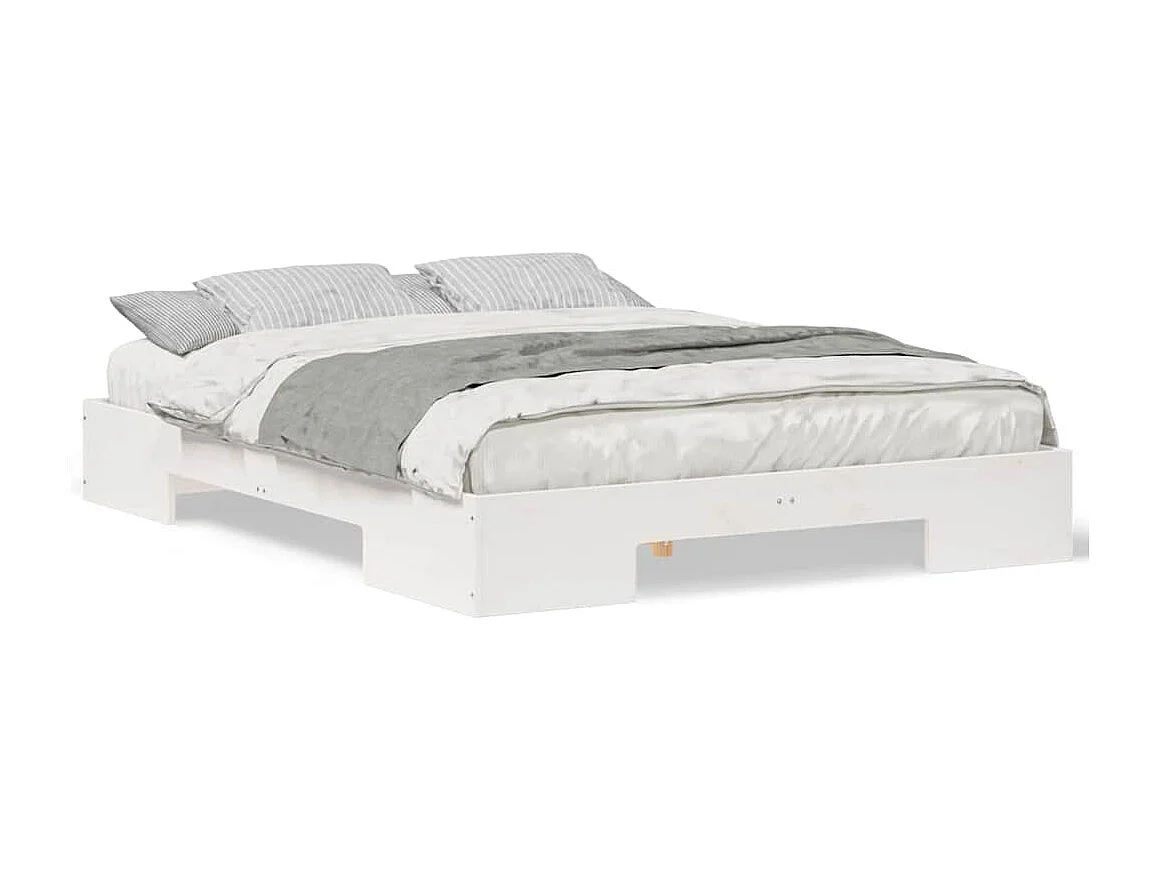 Hochbeetrahmen Weiß 140 x 200 cm Massivholz Kiefer