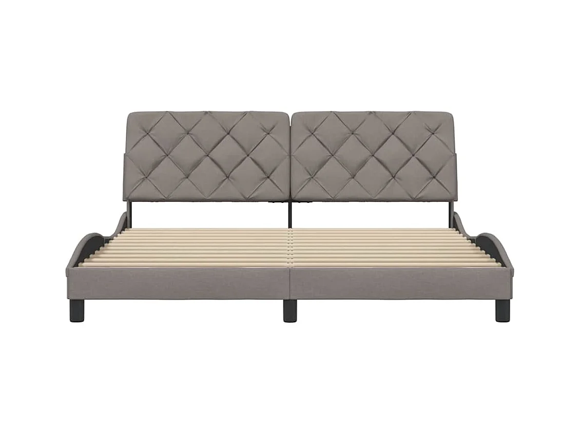 Struttura letto senza materasso in tessuto tortora 180x200 cm