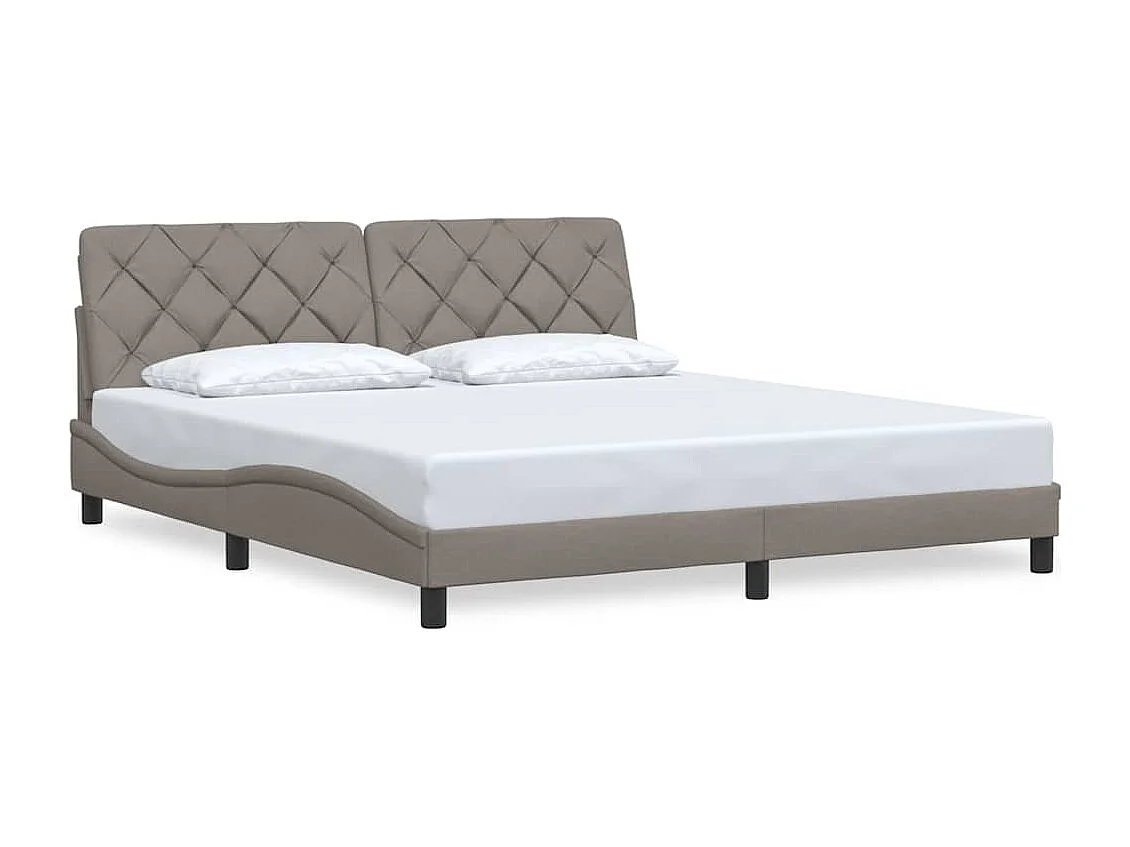 Cadre de lit sans matelas taupe 180x200 cm tissu