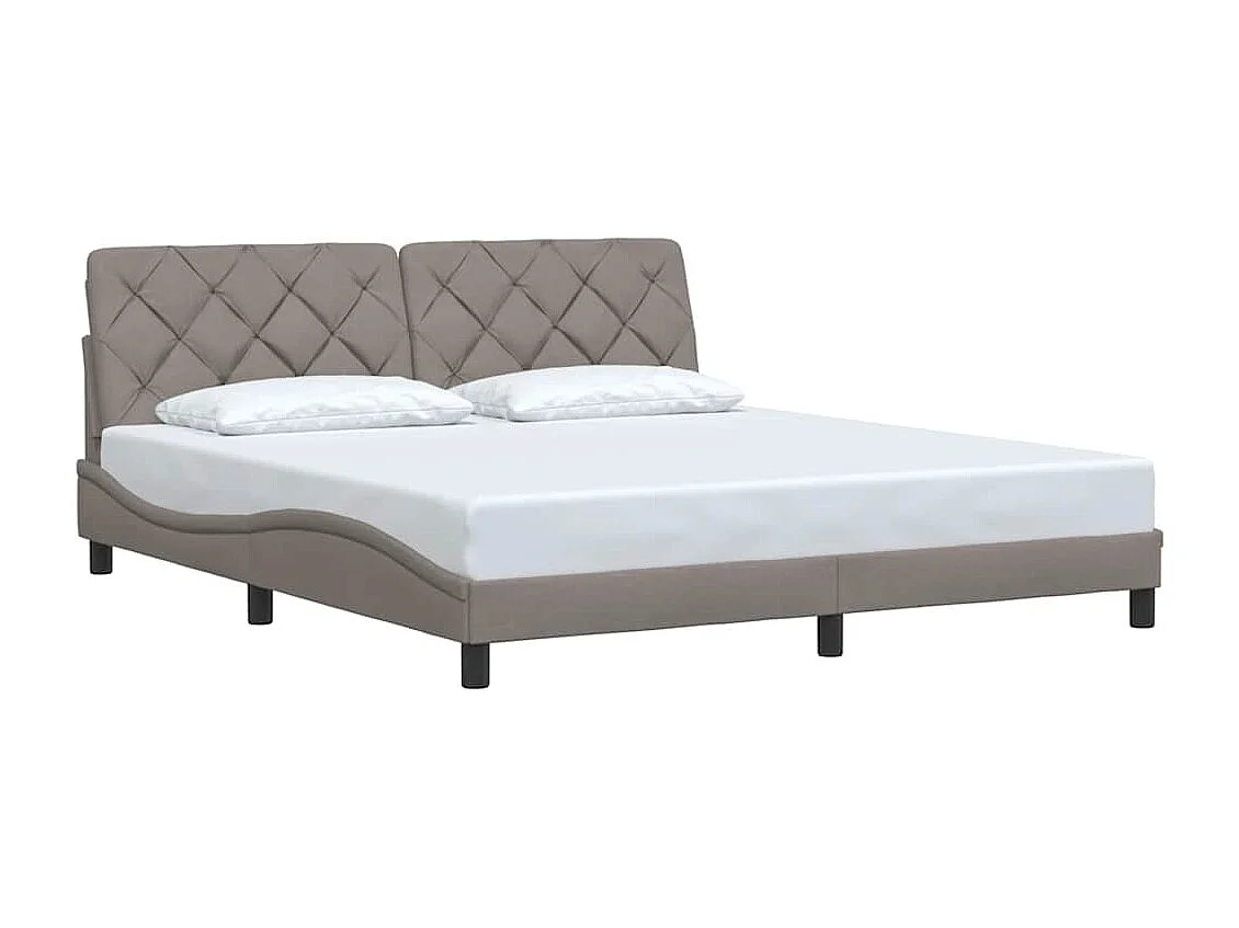 Cadre de lit sans matelas taupe 180x200 cm tissu