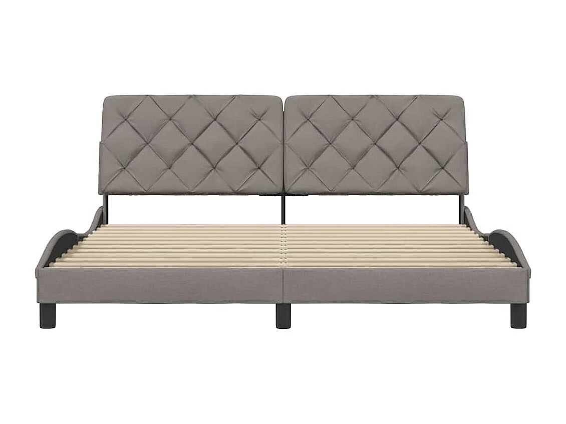 Cadre de lit sans matelas taupe 180x200 cm tissu