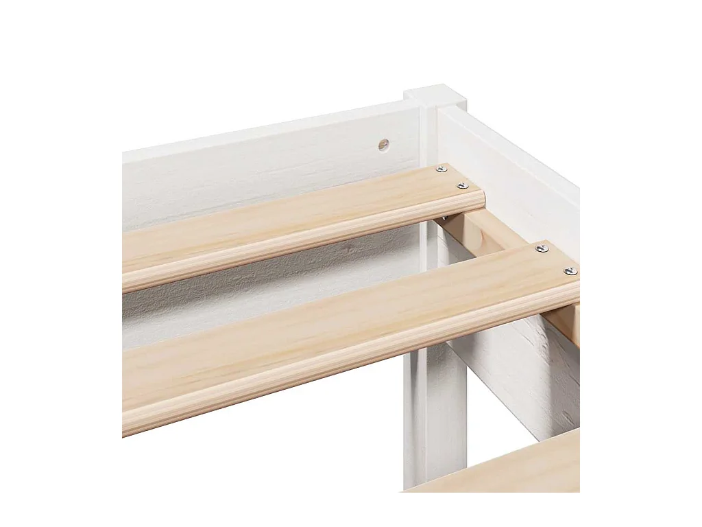 Estructura de cama sin colchón blanca 140x200 cm madera maciza de pino