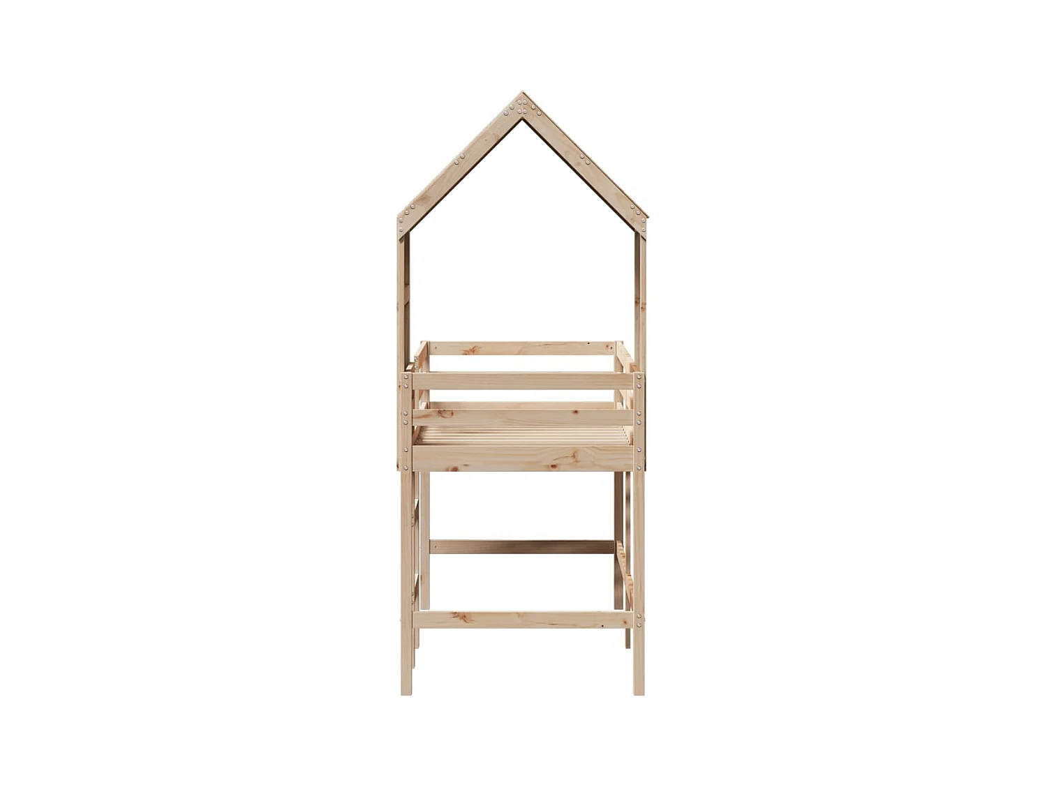 Etagenbett mit Leiter und Dach ohne Matratze 90x200 cm