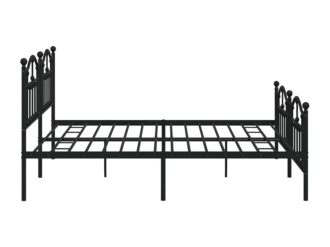 Struttura letto in metallo senza materasso con pediera nera 200x200cm