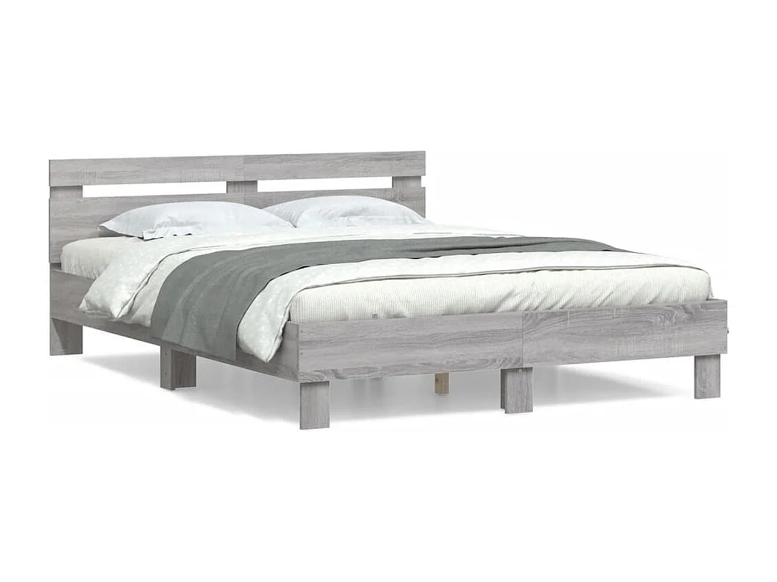 Struttura letto senza materasso sonoma grigio 140x190 cm