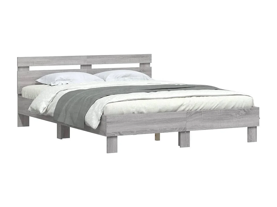 Struttura letto senza materasso sonoma grigio 140x190 cm