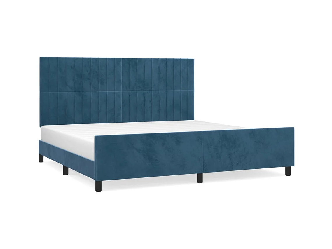 Estructura de cama sin colchón azul oscuro 200x200 cm terciopelo