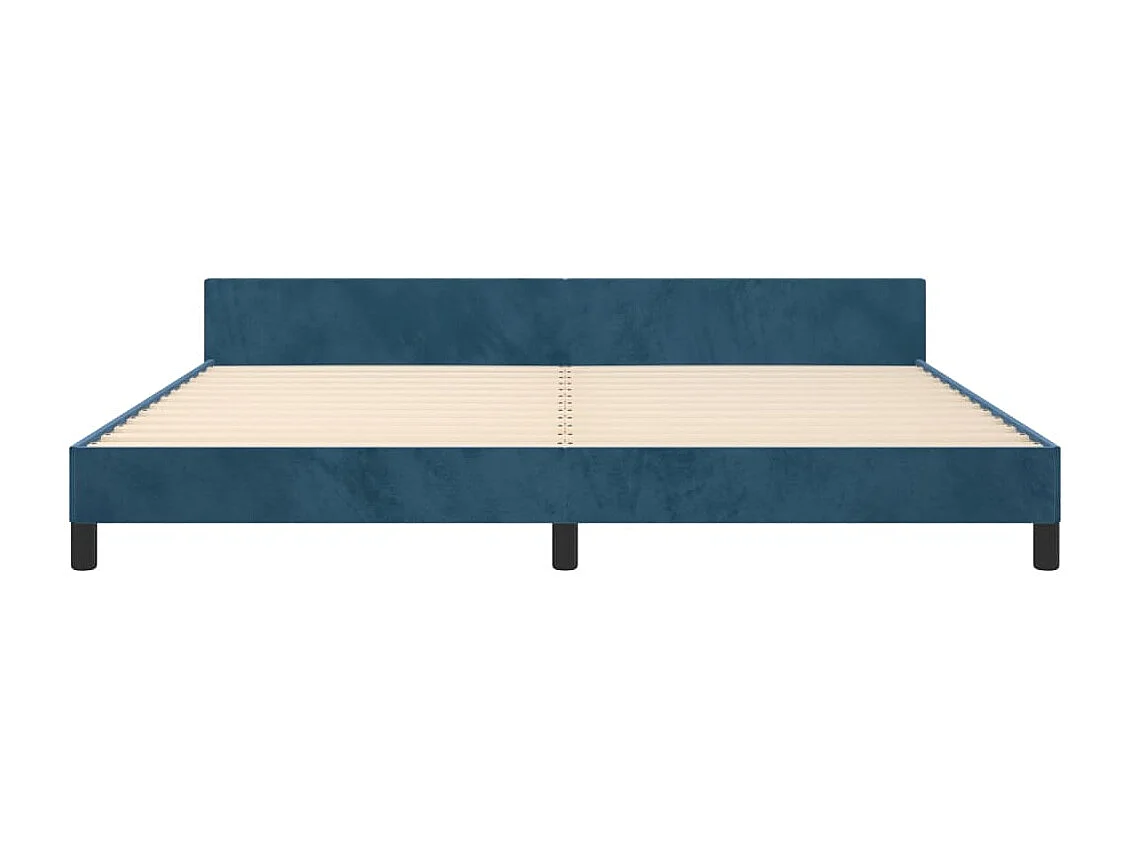 Cadre de lit sans matelas bleu foncé 200x200 cm velours