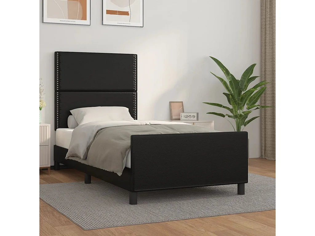 Bedframe zonder matras zwart 90x190 cm kunstleer