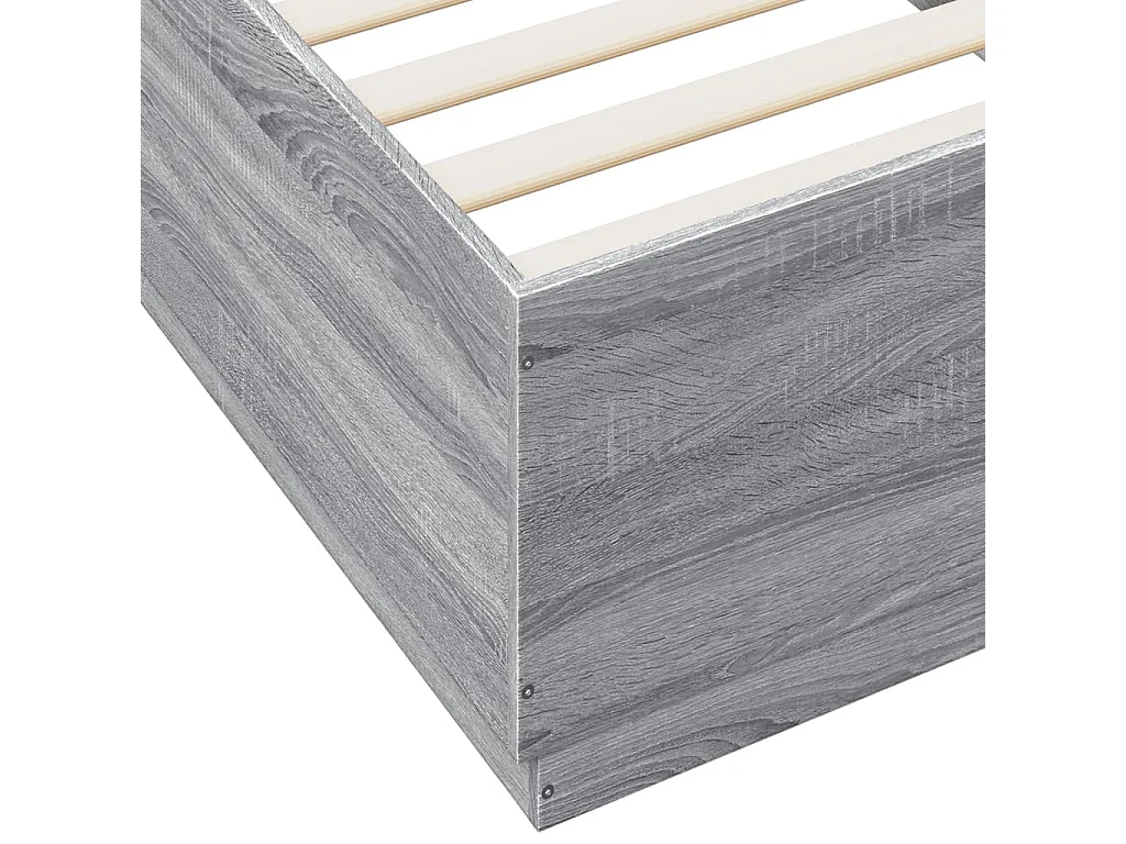 Bedframe met LED zonder matras Sonoma grijs 100x200 cm