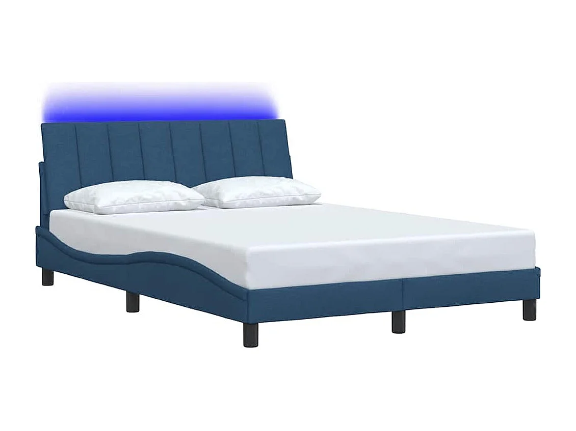 Struttura letto senza materasso tessuto blu 120x200 cm
