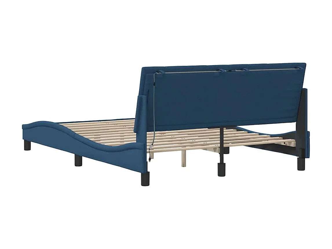 Struttura letto senza materasso tessuto blu 120x200 cm