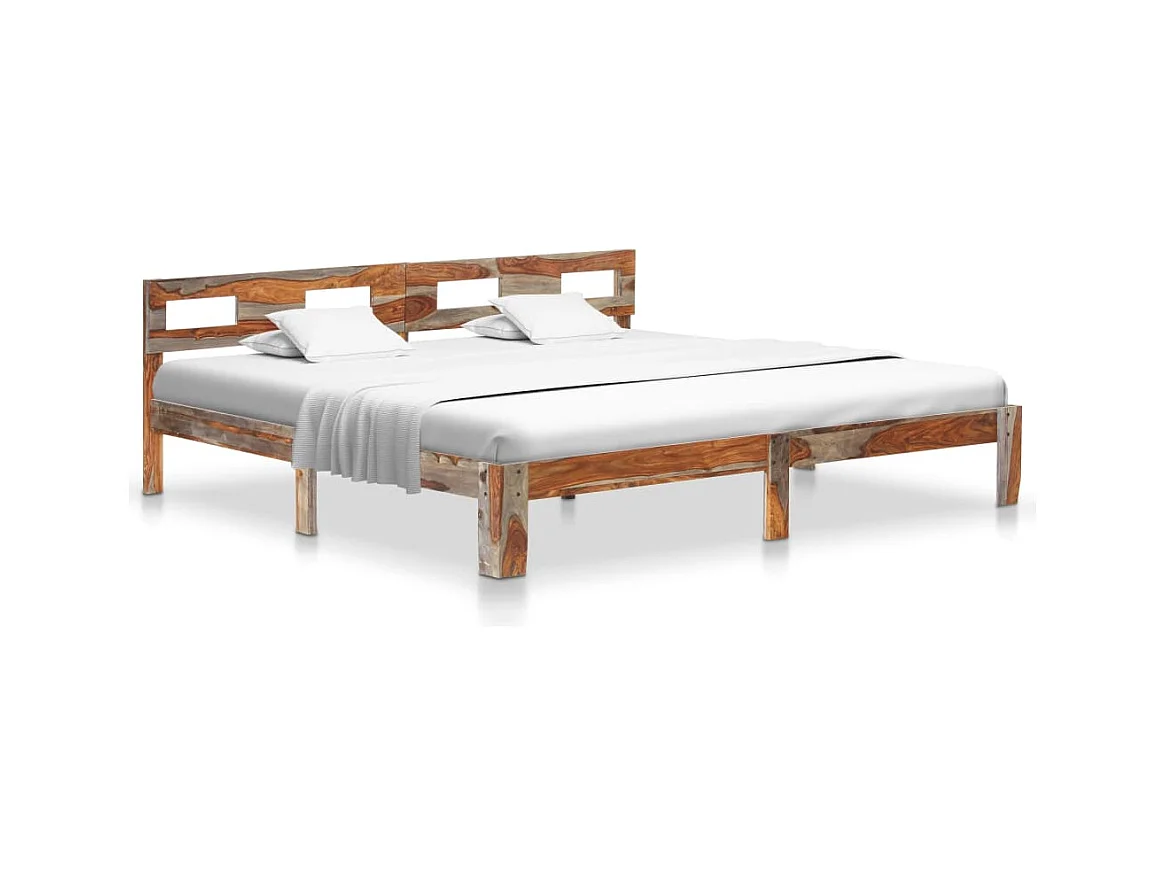 Struttura letto senza materasso in legno massello 200x200 cm
