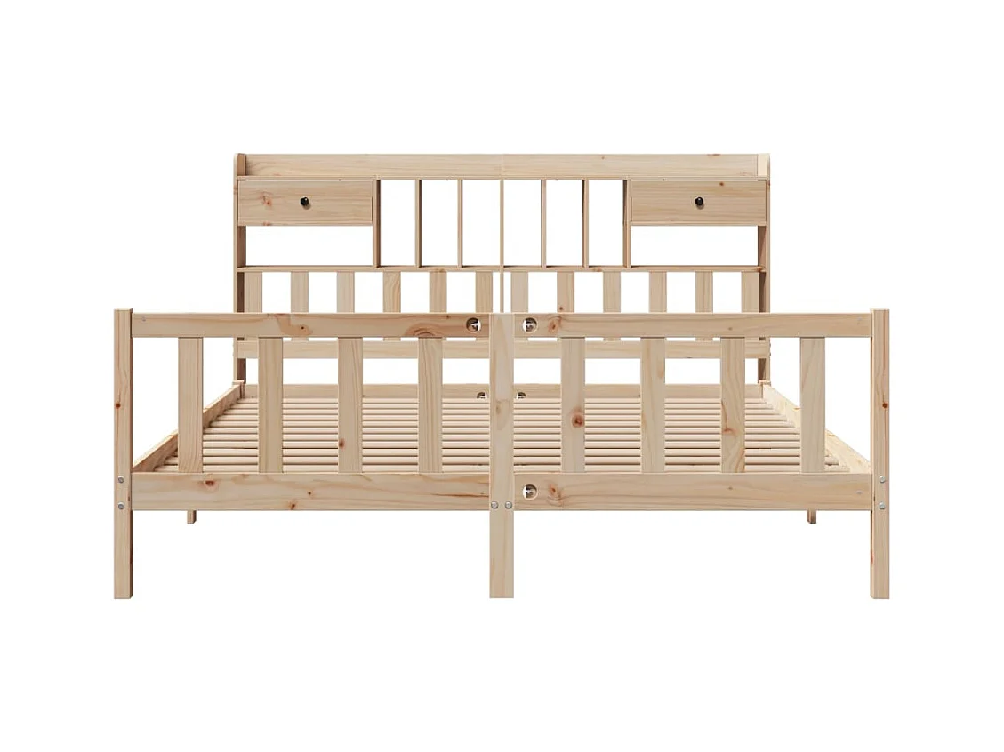 Bibliotheekbed zonder matras 180x200 cm massief grenenhout