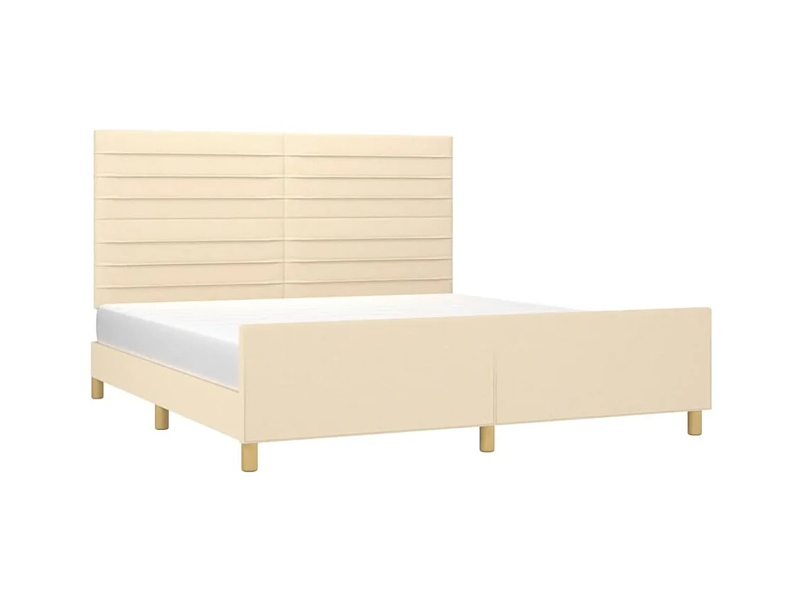 Estructura de cama sin colchón tela crema 180x200 cm
