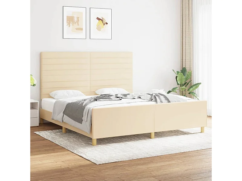 Struttura letto senza materasso crema 180x200 cm tessuto