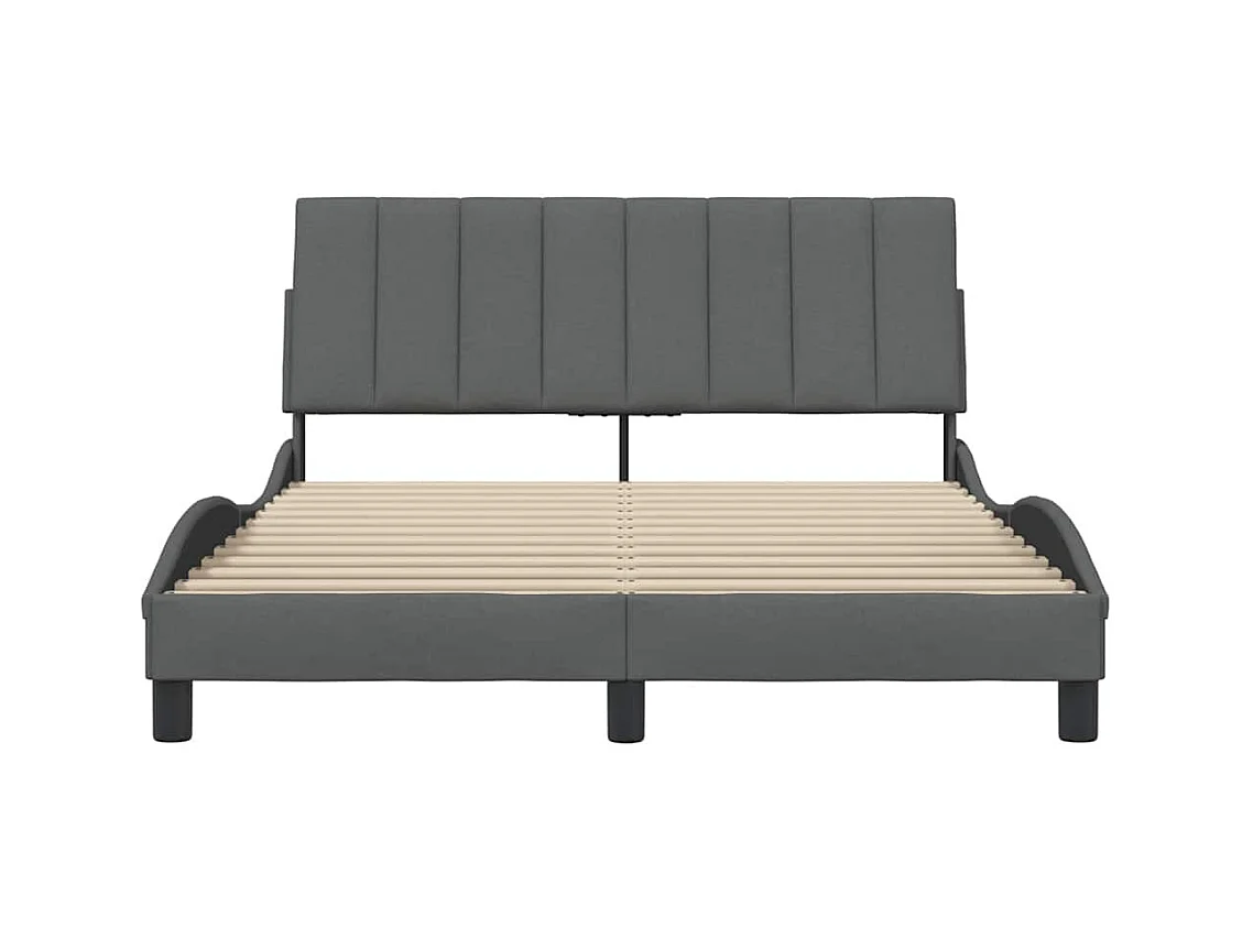 Struttura letto senza materasso tessuto grigio scuro 140x200 cm