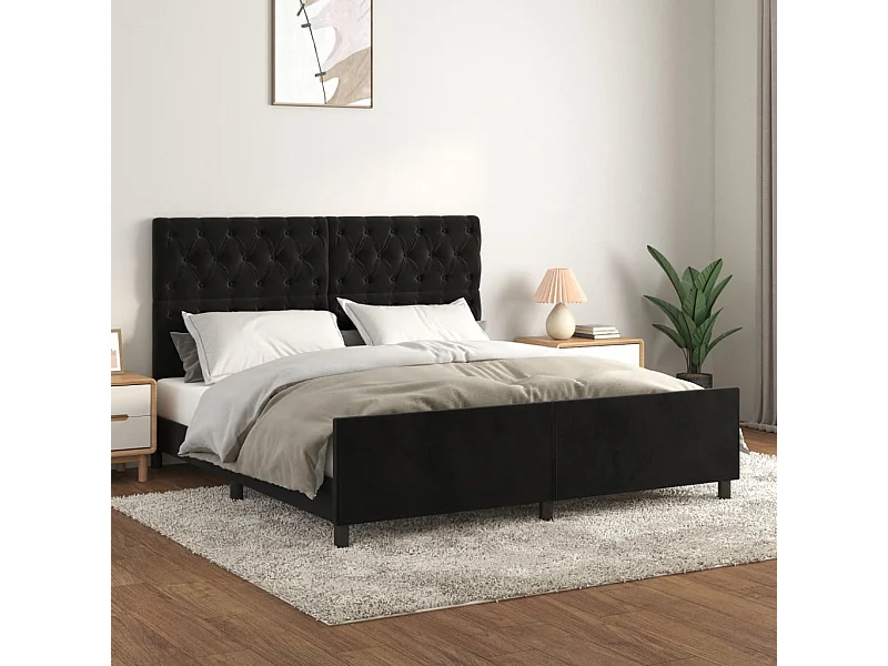 Bedframe zonder matras zwart 160x200 cm fluweel