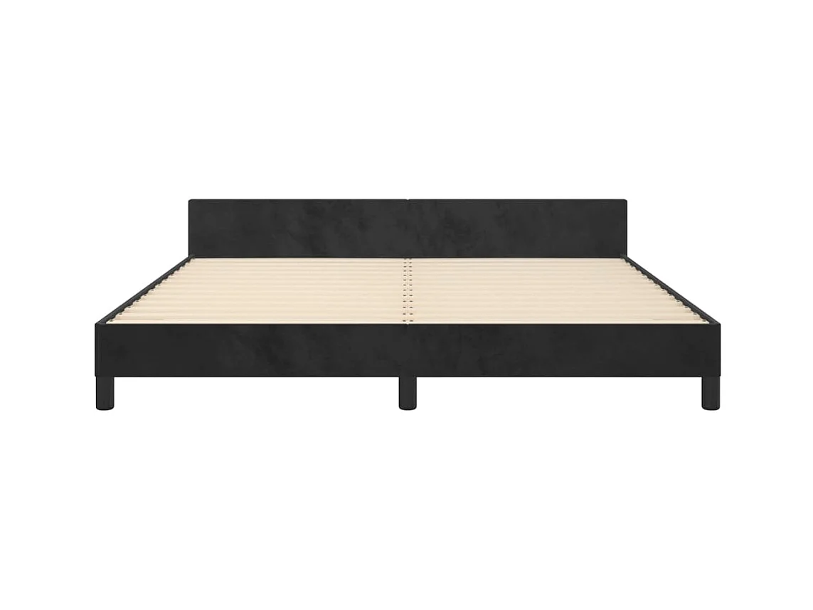 Bedframe zonder matras zwart 160x200 cm fluweel